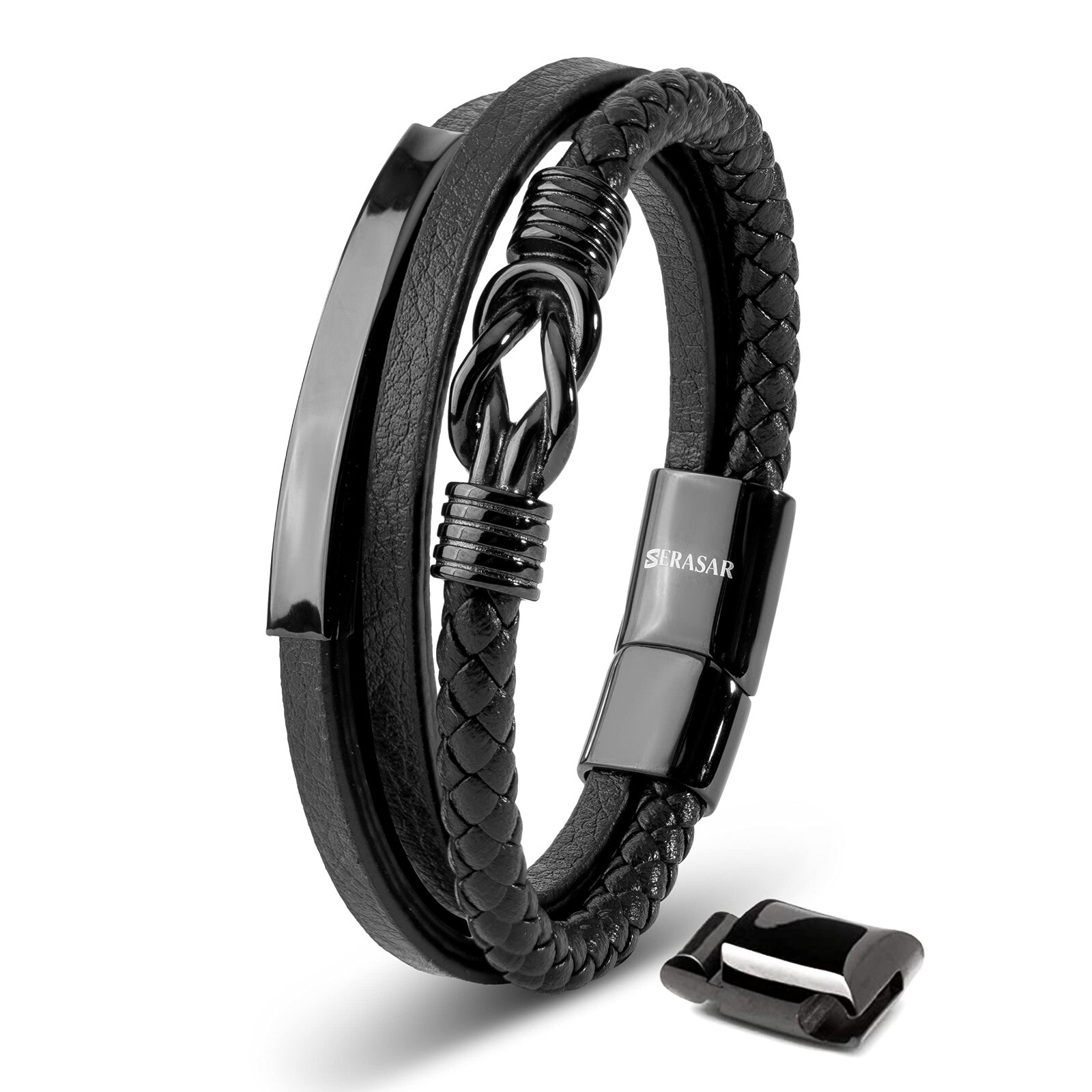 SERASAR, Pulsera de Cuero Premium Hombre "Proud", regalo de Navidad