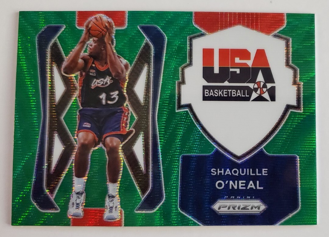 Shaquille O'Neal 2021-22 Panini Prizm USA Basketball Green Wave Prizm #10 SP