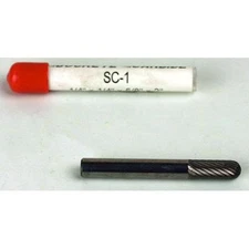 Carbide Burr (SC-1) Cylindrical Ball Nose - Single Cut - 1/4 x 1/4 x 5/8 x 1 3/4