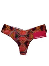***NEW** $24 COMMANDO WOMENS ANTIGUA WEAVE CLASSIC THONG PRINT PANTIES SIZE S/M