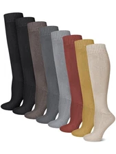 8 Pairs Warm Winter Knee High Socks for Women Thick Boot Socks for Cold Weather