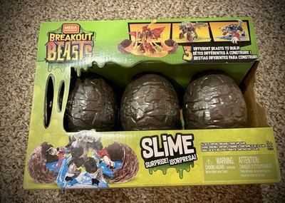 NIB! Mega Construx Breakout Beasts Slime Surprise Exclusive 3-Pack Set Green Box
