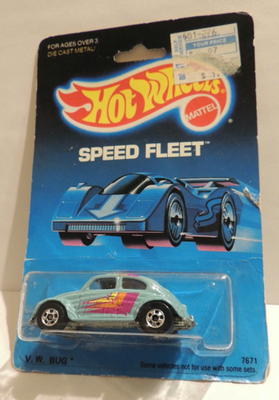 1989 Hot Wheels Speed Fleet Turquoise 1966 VW Bug #7671***No 