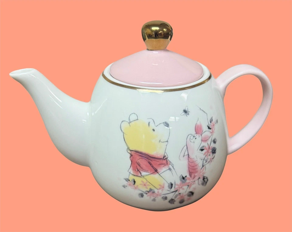 The Disney Store Winnie The Pooh Piglet Cherry Blossom, Ceramic Teapot NEW - Image 2 of 4