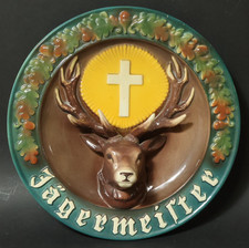 Alter Jägermeister Werbe Wandteller Reklame Werbung Werbeteller Hirsch Teller !!