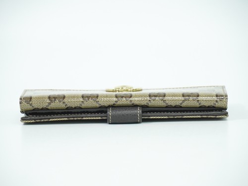 GUCCI GG Crystal 231835 Long Wallet Beige Brown Gold - Picture 4 of 15