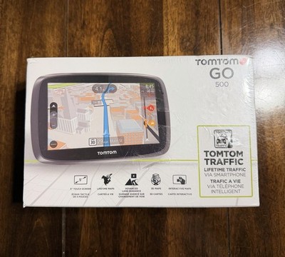 TomTom GO 500 GPS Navigator Set Traffic + LIFETIME MAPS US/CANADA/MEXICO Maps. 