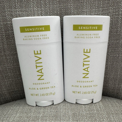 Native Sensitive Aluminum-Free Deodorant Stick Aloe & Green Tea 2.65 oz 2 Pack
