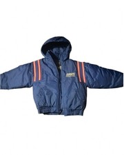 New York Giants NFL Football Blue Hooded Jacket with red Stripes Team Apparel