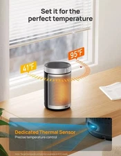 Dreo WDR-HSH006A-Silver Portable Electric Space Heater for Home with Thermostat