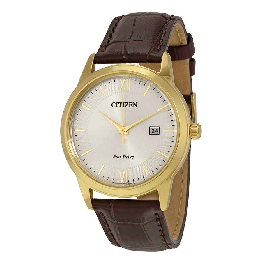 Reloj Citizen Hombre Correas Eco-Drive Marfil Esfera Blanca AW1232-04A