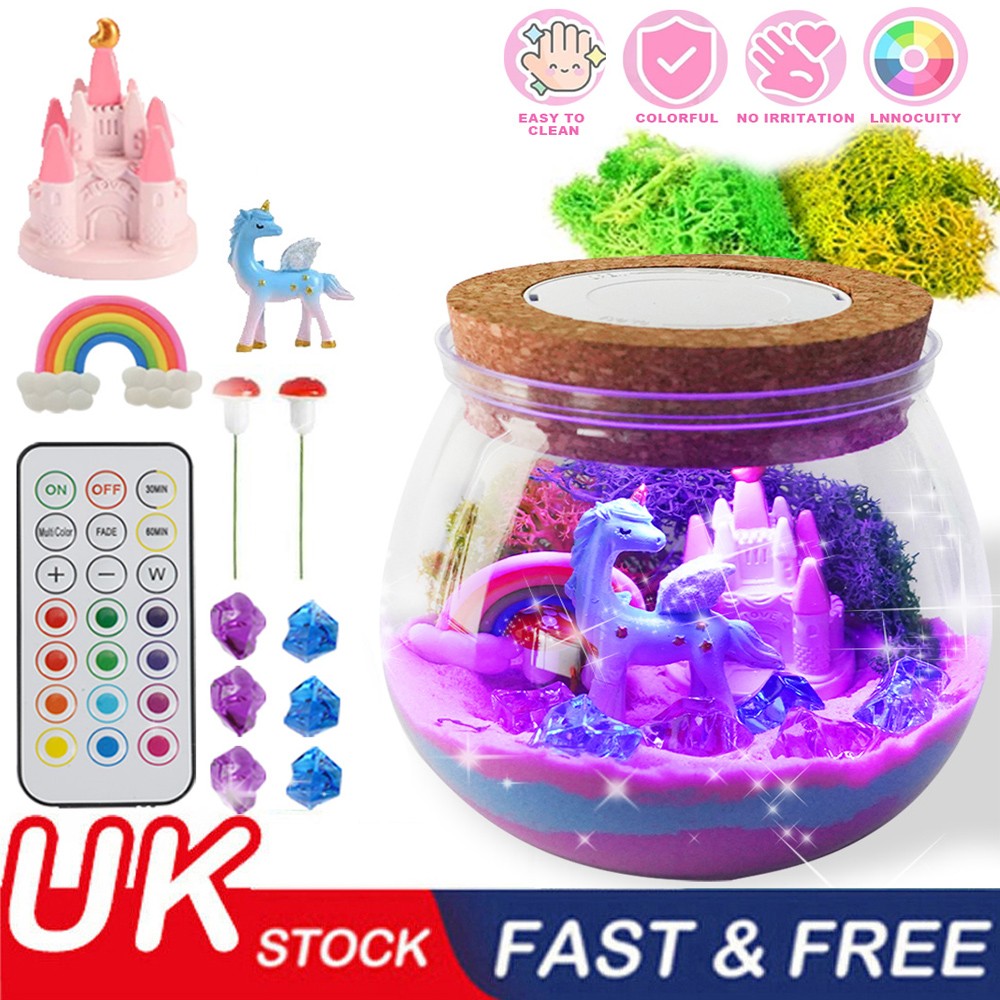 Unicorn Terrarium Kit for Kids - Arts & Crafts Activities Sets With Glow in