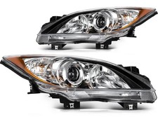 Headlights Assembly For 10-13 Mazda 3 Sport Chrome Driver+Passenger Side