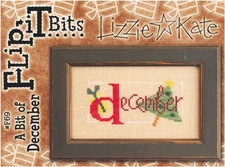 Lizzie Kate A BIT OF DECEMBER Cross Stitch Leaflet w/ Buttons winter / Christmas