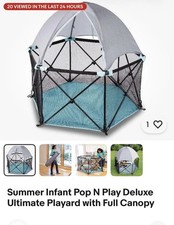 Summer Infant Pop N Play Deluxe Ultimate Playard Full Canopy Carrying Bag Mat