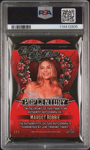 2025 METAL POP CENTURY MARGOT ROBBIE 1/1 STILL/HEART SIG-GOLD KLDS PSA 10 - Picture 8 of 11