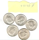 1964 Kennedy Half Dollar 90% Silver Circulated Qty5  "Actual Coins Pictured"