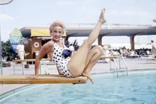 Jane Powell 24x36 Poster on diving board