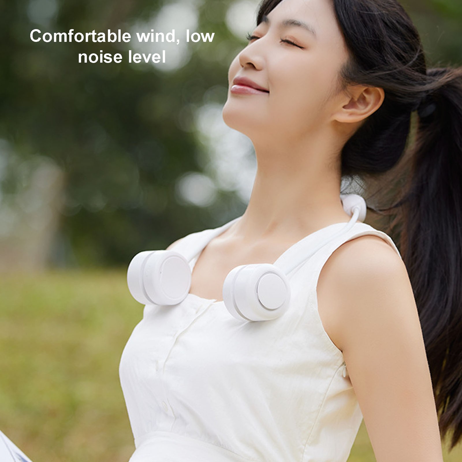 Portable Neck Fan Rechargeable 3 Speeds Wearable Personal Fan Quiet Battery