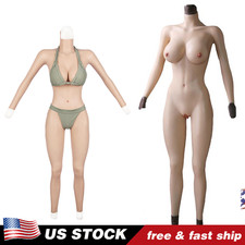 E Cup Silicone Breast Forms Ankle-length Fullbody Suit For Cosplay us stock