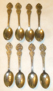 Lot of 8 Spoons Heritage Collect American States Guild Alaska-Delaware ABC order