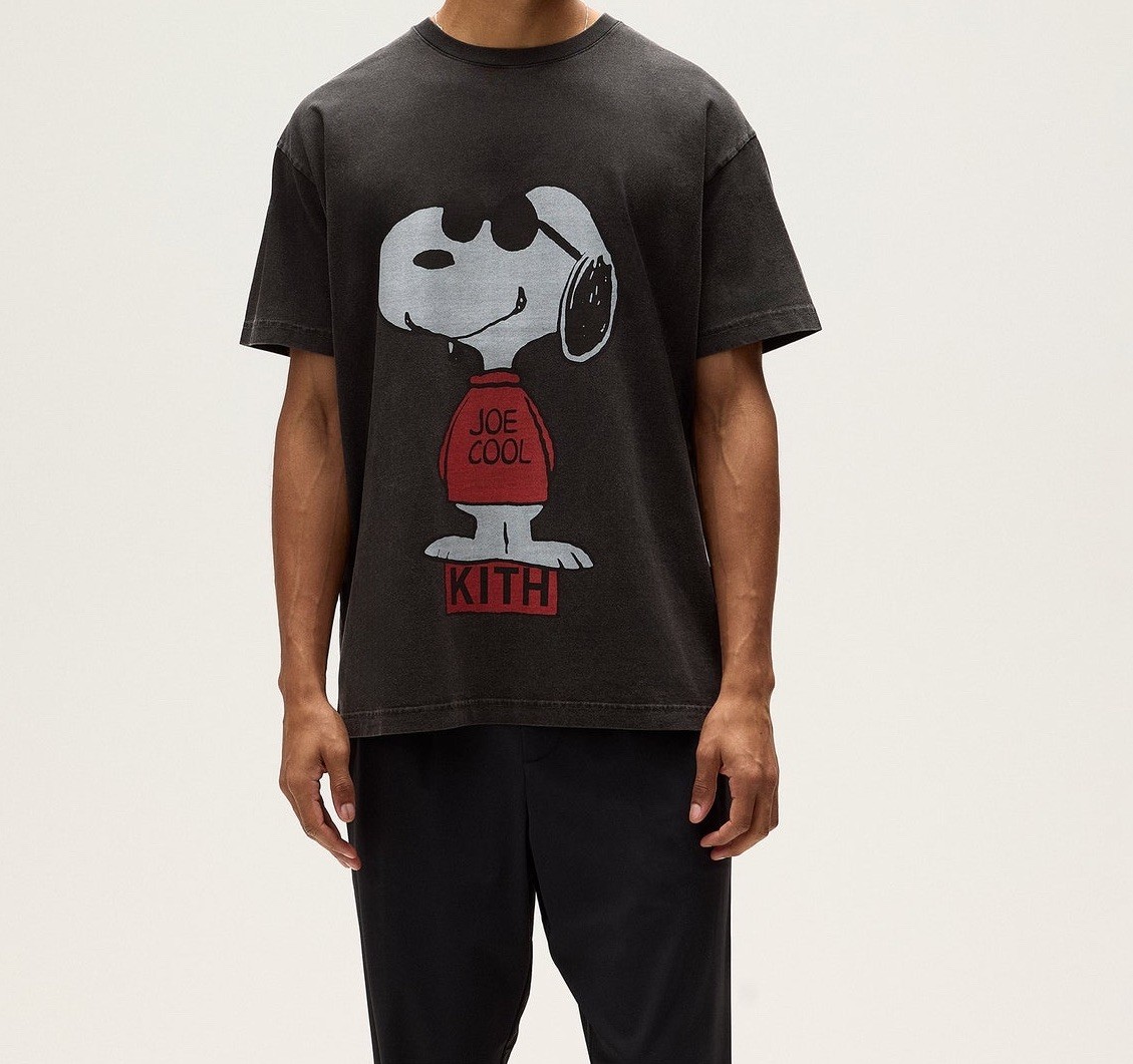 Kith for Peanuts Joe Cool Vintage Tee Black T-Shirt Men's Kith for Peanuts Joe Cool Vintage Tee Black T-Shirt Men's