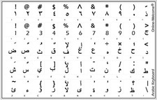 Arabic Black Letters Keyboard Stickers Transparent Background for Laptops PC ...
