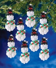 The Beadery Holiday Beaded Ornament Kit-Sunburst Snowman Makes 12