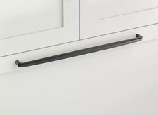 Signature Hardware 18" Centers Ponderay Brass Appliance Pull - Matte Black