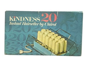 1967 Clairol Kindness 20 Instant Hairsetter Hot Rollers With Box Manual & Clips