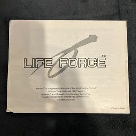 Life Force (Nintendo NES, 1988) Authentic Cartridge & Manual & Sleeve