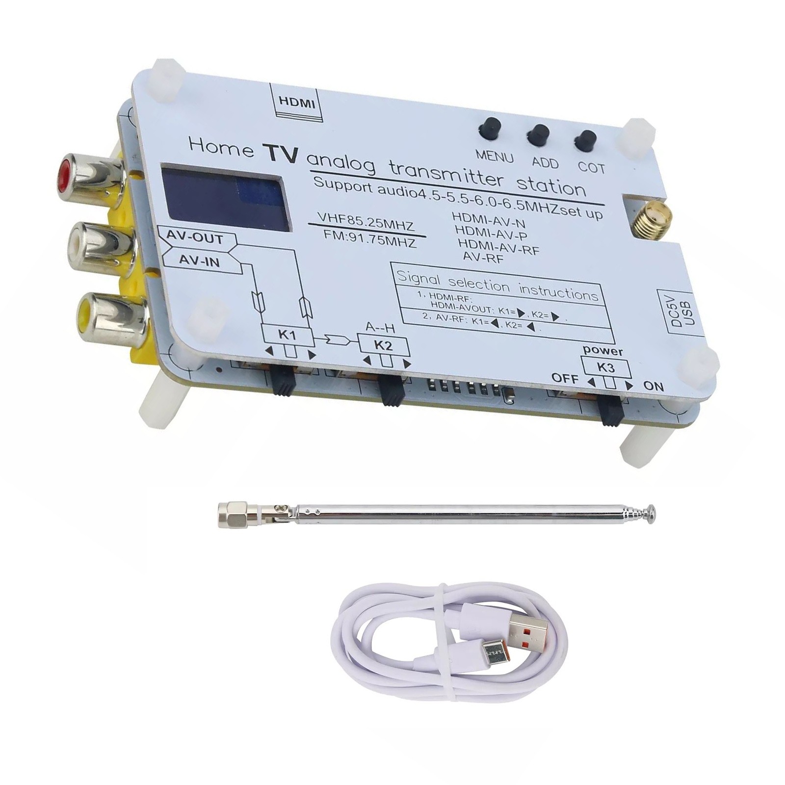 DC 5V Analog TVs Signal Transmitter Home Analog TV Transmitt