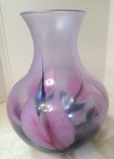 DANIEL LOTTON 1995 Vase Pink Floral Decoration Signed 9"