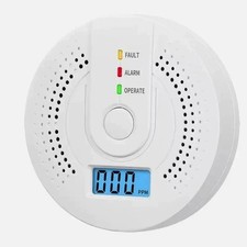 Carbon Monoxide Detector Warning Alarm Sensor LED Digital Battery Powered Uk