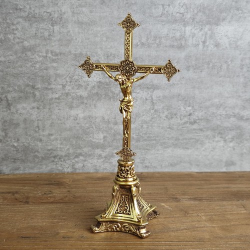 BC Catholic Metal Standing Crucifix, Jesus Christ Cross for Altar, Catholic W... - Picture 4 of 8
