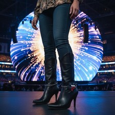 Women Silver Metal Chain 2 Boots Bracelet Shoe Charm Anklet Texas State USA Made