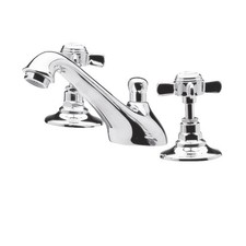 Nuie Beaumont Chrome 3 Tap Hole Basin Mixer with Pop Up Waste