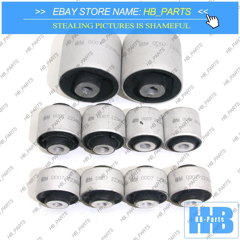 10X FEBI Front suspension control arm bushings kit for Audi A4 A5 A6 A7 Q5 11-18 Foto 2 de 4