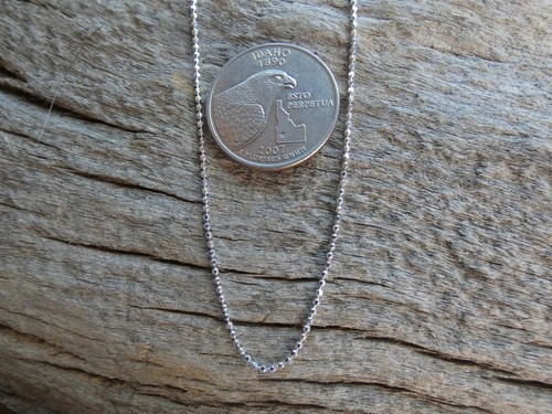 Sterling Silver 925 18 Inch 1.2 mm Bead Chain Necklace Spring Ring Clasp New C1 - Picture 4 of 7