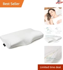 Contour Memory Foam Pillow - Firm Neck Support for Side, Back & Stomach Sleepers