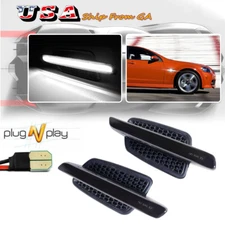 Black Lens White LED Front Fender Side Marker Light Bar For 2008 2009 Pontiac G8