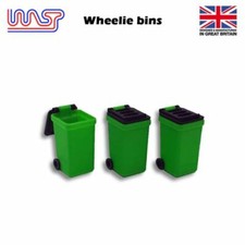 Slot Car Track Scenery Green Wheelie Bins x 3 1:32 Scale NEW Wasp