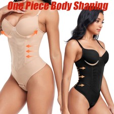 Women Bodysuit Shapewear With Built-in Bra Firm Tummy Control Thong Body Shaper