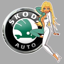 SKODA Left Pin up gauche sticker vinyle laminé