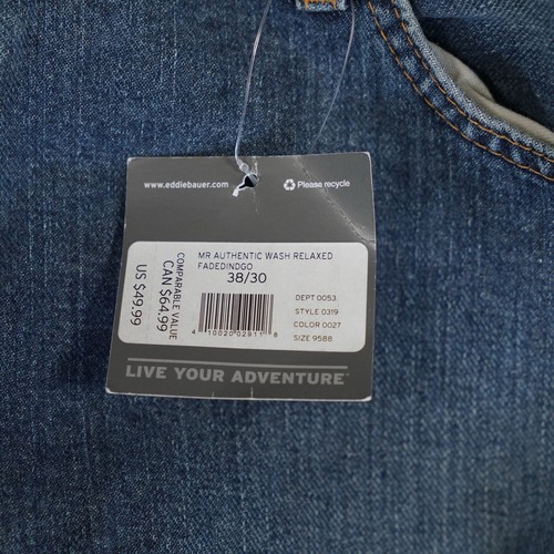 Eddie Bauer Jeans Mens 40x28 (Tag 38x30) Relaxed Fit Dark Wash Work Casual 0319 - Picture 8 of 10