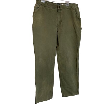 Guide Series Workwear Pants Mens 38x32 Green Carpenter Canvas Feel