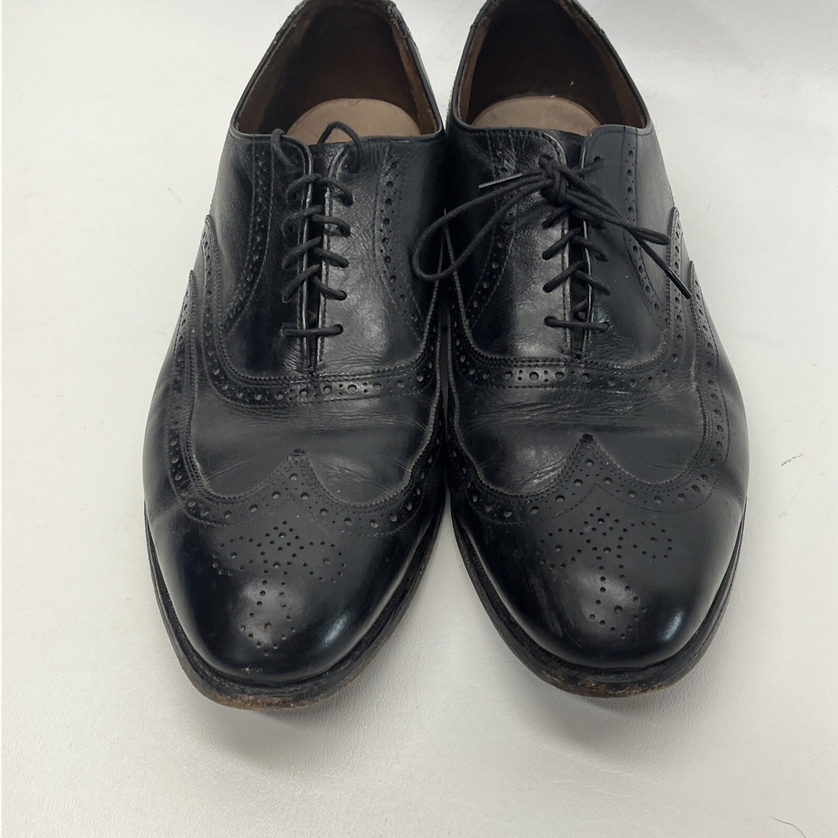 Allen Edmonds 1903 Chester Black Leather Wingtip Dress Oxfords
