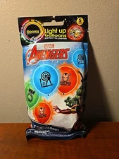 illooms LED Marvel Avengers Light-Up Balloons 1 Pack Of 5 Balloons