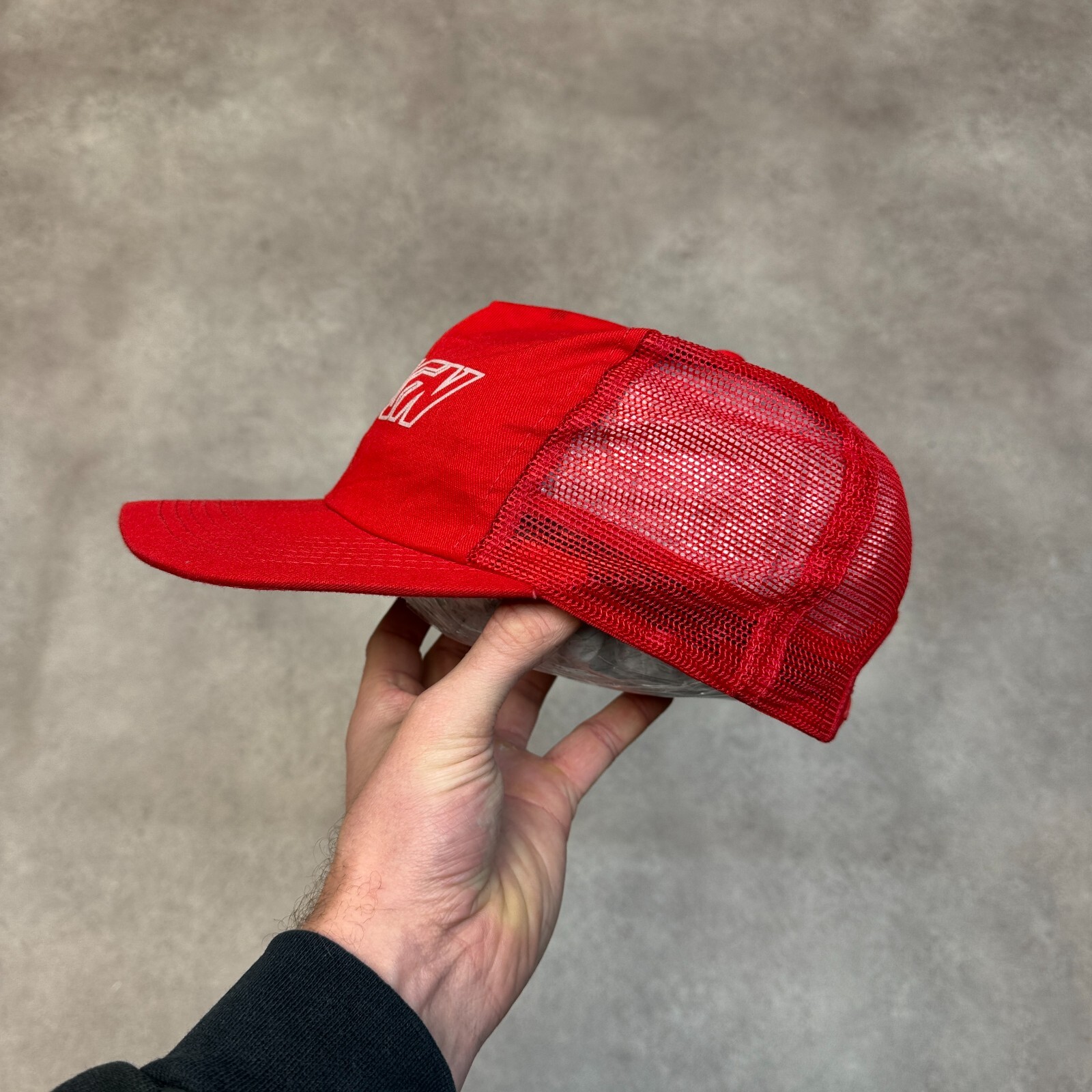 Snap On Trucker Hat Mens Embroidered Adjustable Snapback Cap Red image 5