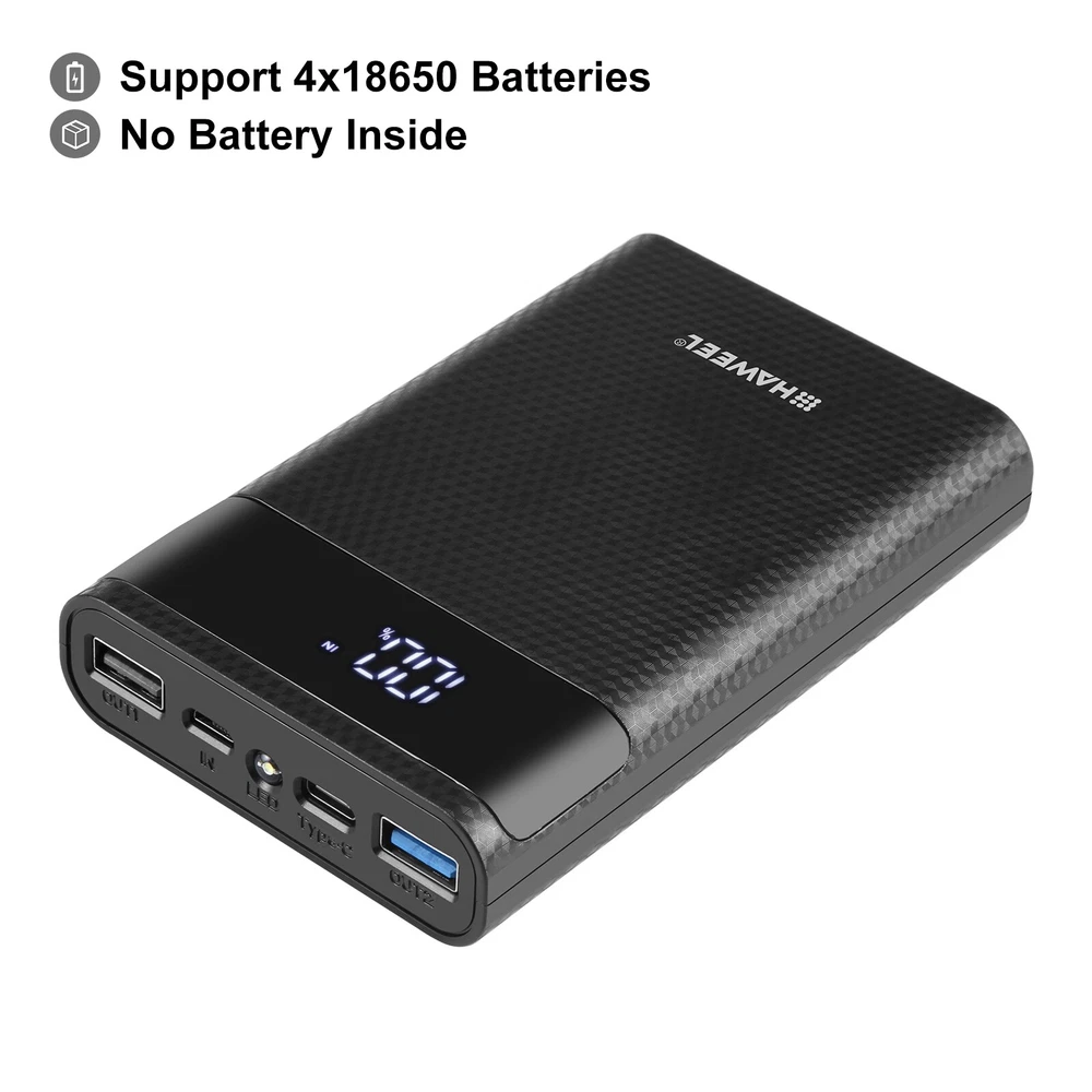 Power Bank Battery Shell Case for 18650 4 slots DIY Detachable USB Charging Box